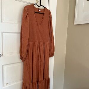 Old Navy Rust Orange Midi Dress